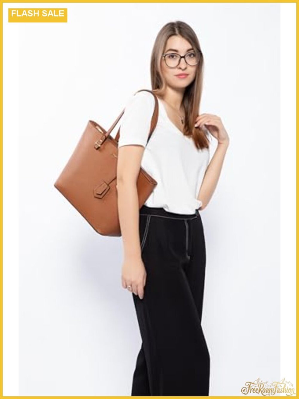 3-Piece Faux Leather Handbag Set Tote Satchel Hobo Shoulder Bags with Wallet - Picture 5 of 6